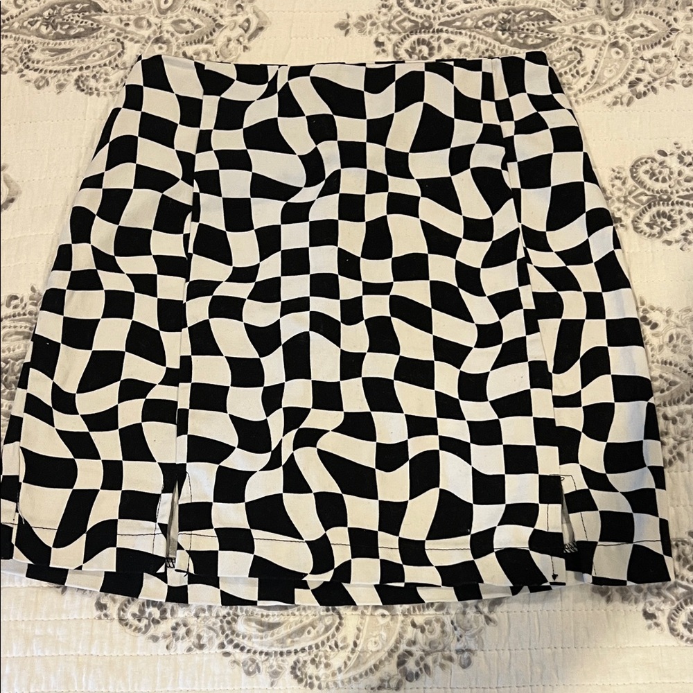 Black and White Checkered Skirt